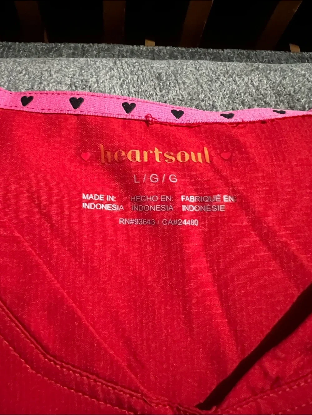 HeartSoul Women's Red Scrub Top and Pants Set